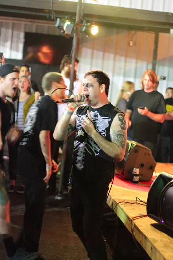 <!--pro15satnight-->
The Misprints came on for a second time to turn the amps up and get everybody rolling. This time they played as a Misfits cover band!