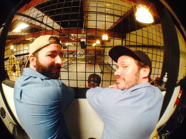 <!-- damnamvolcom14day2 -->

Steve Miller from Zumiez and Paul Shier from DVS enjoying a birds eyes view.