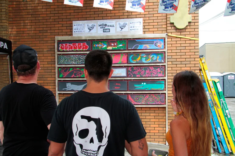 <!--bricks5year-->
Lots of art here at the Anniversary Party. Griptape Art for sale.