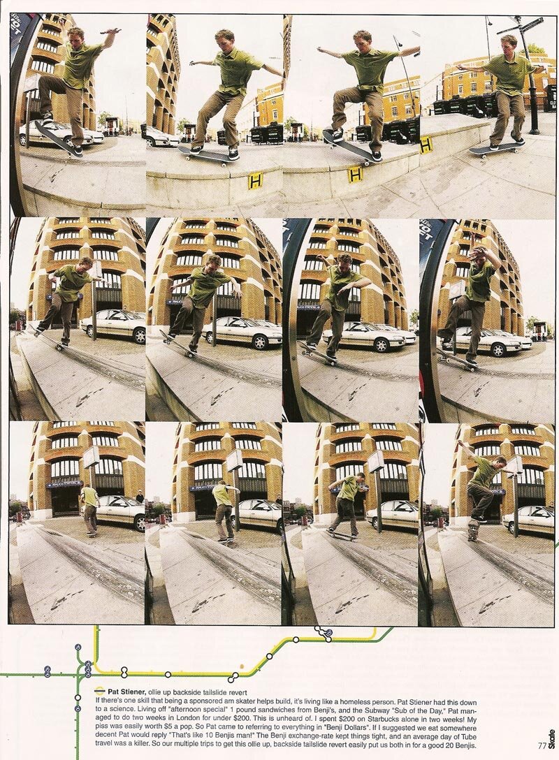 Pat Stiener in Skateboarder Magazine