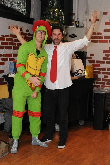 We were expecting Kearly to show up this morning in his Ninja Turtles suit.<!-- SPoT Employee Christmas Party at The Bricks 2012 -->