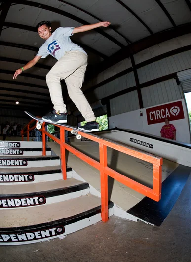 <!--daatlsat-->

Ironically, Thomas Dritsas was one of the first dudes at the park skating this morning, although he was in the last heat of the day.