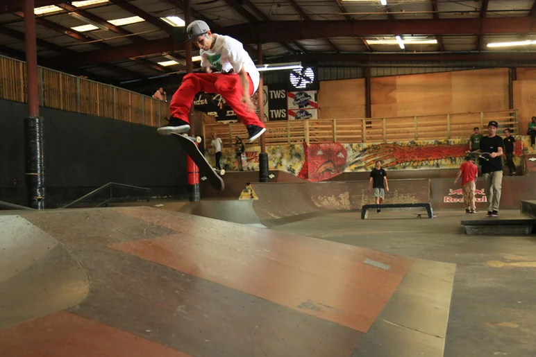 <!--shqv2-->
Robby was first guy on the course and I think the first guy to ever get a Shaqueefa tattoo. And that’s a nollie 3 flip.