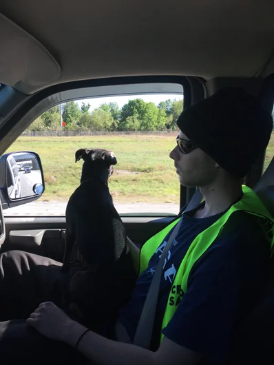 <!--miamitrip18-->

Driving down I-4 at 5pm is probably one of the worst decisions you can make in Florida. Here's Rob and Magenta the Dog soaking it in at 10 miles an hour.