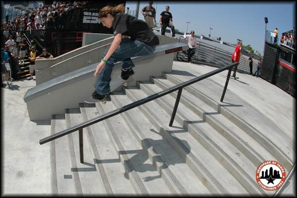 Elissa Steamer - ollie over the nine stair rail