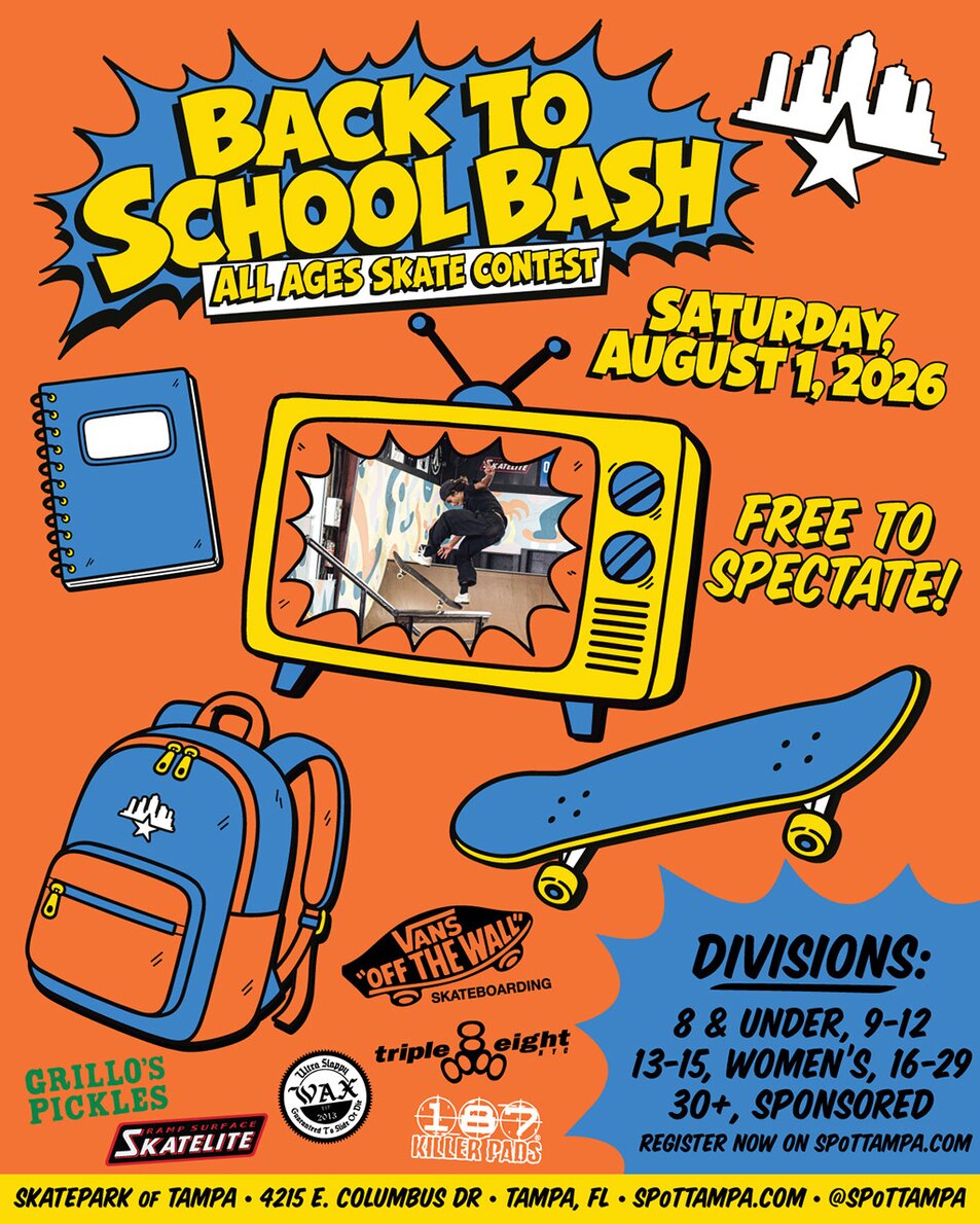 2026 Back to School Bash All Ages Skateboard Contest Flyer