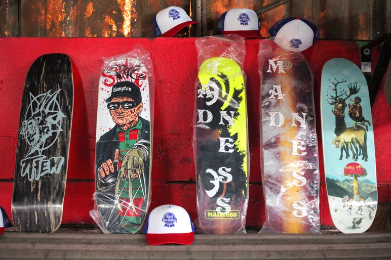 <!--ombj19photos-->

Thanks to all of our sponsors for hooking up some of the best promo we’ve seen. Here’s just a small sample of the decks up for grabs in our FREE raffle.
