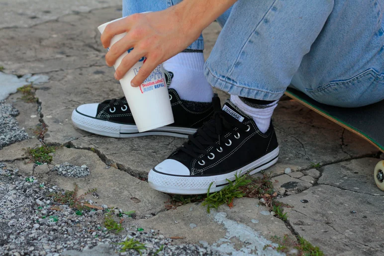 <!--conshaines-->

We can’t forget as to why we are all out here enjoying this beautiful day skating. Converse hooked all the dudes up with some sick shoes: the CTAS Pro Suede Lows.