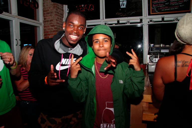 <!--pro14night4-->

Theotis Beasley and Trukfit YoYo catching up.