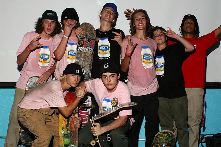 <!--theflarephotos-->

Our local stars, The Crusty Mayo Crew:(L-R: Michael Adam, Joe Moulton, Jay Huber, Jack Wahl, Sly Sullivan, Matt Savidakis, Jack McMahon, Jordi Zapata)