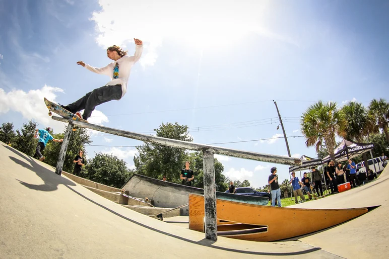 <!--gsd19photos-->

Going up the Rail was a popular move. Matt Savidakis Front Feeble.