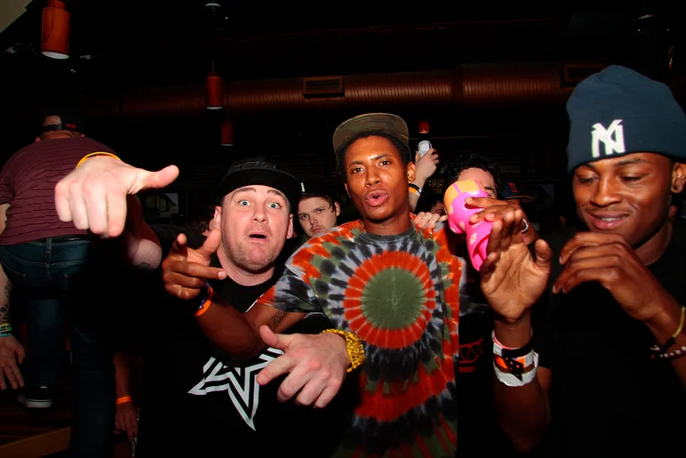 <!--pro14night4-->

Franchize Boi and Ishod Wair. Look at that cup he's been drinking from all night.