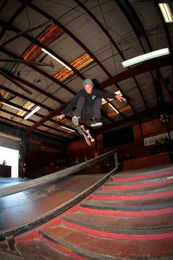 <!--vdaymass2015-->

SPoT's own Eric McKenney took time out from announcing and running the contest to actually skating it. Hardflip over the rail.