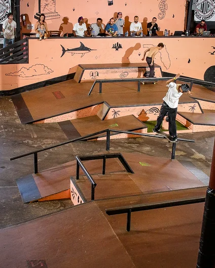 Gareth Redway takes it over the a-frame of the back lip

<!--schoolsoutjam2023-->