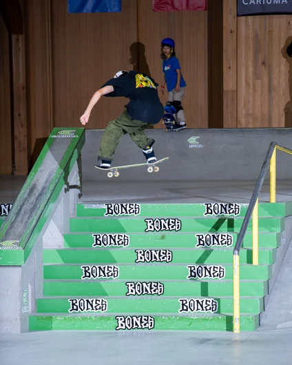 Believe it or not, this is after catching a backside flip. Joetaro has them DIALED. It's absolutely insane to see.

<!--damnamjapan2022day1-->