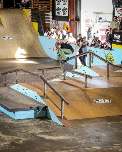 <!--cotc20photos-->

Tyler Kirschenbaum with a Proper Hardflip.
