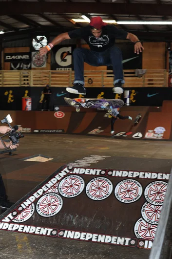 Compton was shredding all weekend as usual.  That’s a nollie half cab heel.<!-- Tampa Am 2012 Photos -->