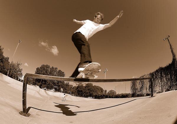 Casual frontside boardslide
