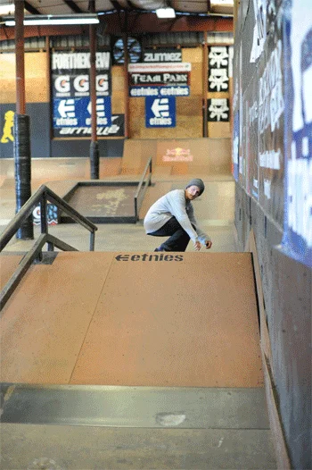 Albert Nyberg - frontside half Cab flip over the rail.<!-- etnies Free Day Benefiting Boards for Bros 2013 -->