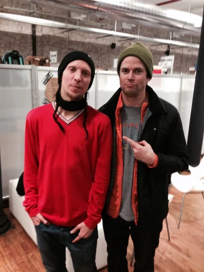 <!-- agendaschaefermikah -->
Erik Ellington and Jason Callaway kindly allow us to interrupt business talk for a photo.