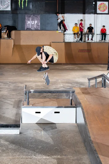 I love how the shadow from the hat makes this heelflip extra mysterious. It was definitely no mystery that Xavier Ramos handled the business on this one.

<!--harvestjam2022-->