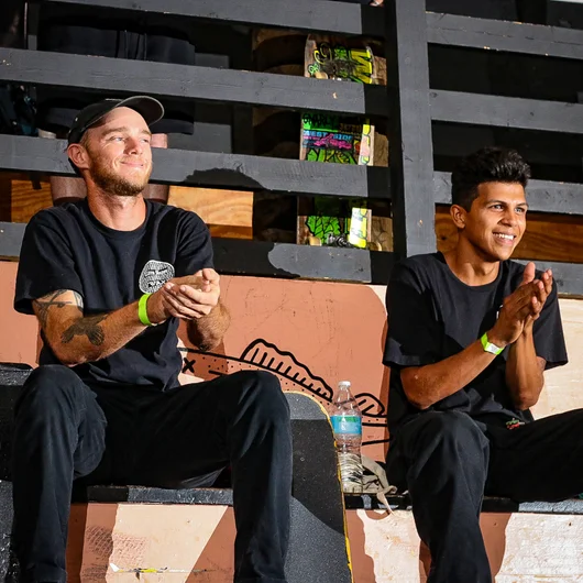 Former SPoT staff member Jacob Krajewski was laughing it up at the Death Race contestants

<!--goskateboardingday2023-->