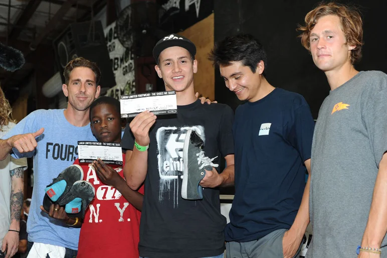 Guy gave out Lakai shoe certificates to kids with the most struggling shoes.<!-- Spring Roll 2013 and a Bradenton Session Presented by Lakai -->