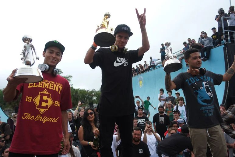 It's Luan, Nyjah, and Chaz for top three.<!-- Tampa Pro 2013 Skateboarding and the After-Party -->