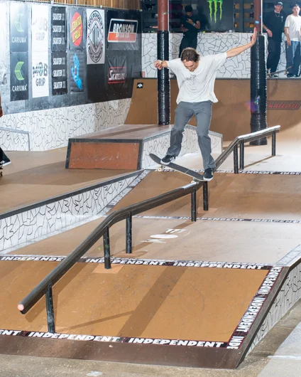 You can't take an accurate photo to show the insanity of this one. Ryan Thompson - back blunt gap to nose slide TO FAKIE 

<!--tampapro22indybesttrick-->