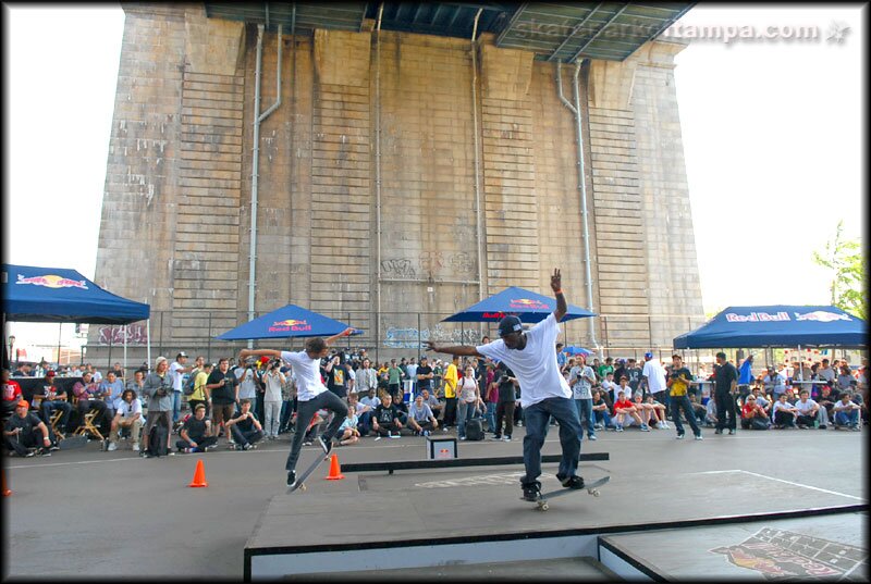 Stevie Williams under the Manhattan Bridge