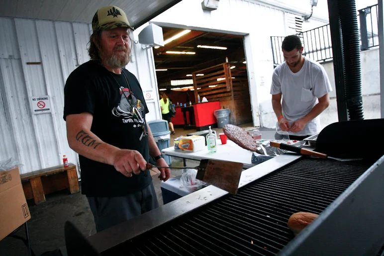 <!--wheeliedope17-->

Out in the courtyard, Pete showing off his flip tricks all weekend long.
