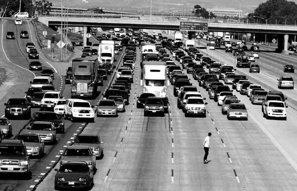 Skateboarding on the 405