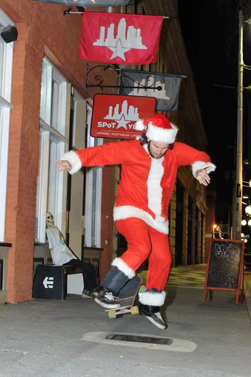 Santa in no complies in between cigarettes.<!-- SPoT Employee Christmas Party at The Bricks 2012 -->