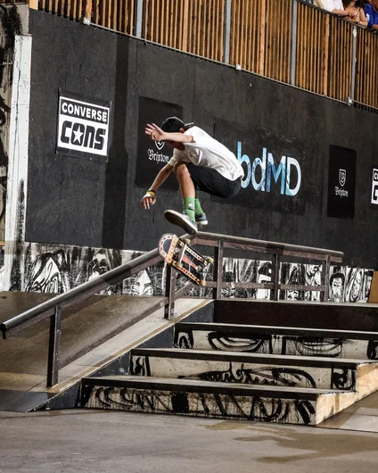 <!--hj19photos-->

Jack Mckee with a solid Kickflip down the Set
