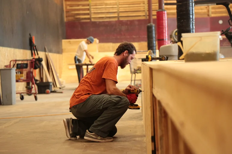 <!--coursedemo2015part1-->

Every year we see some new faces with hand tools working on the course. Don't know this dude's name, but thanks for pitching in.