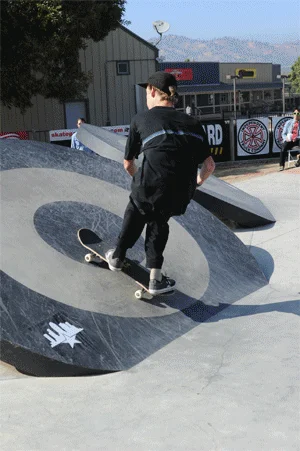 Porpe's antics inspired a Best Trick Contest to the roof.  Zane's got a 360 flip up there.<!-- Damn Am Woodward 2012 -->