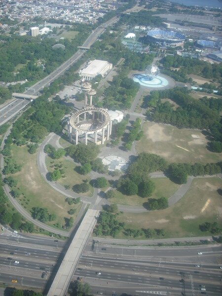 Aerial view of the Maloof Skate Park in Queens