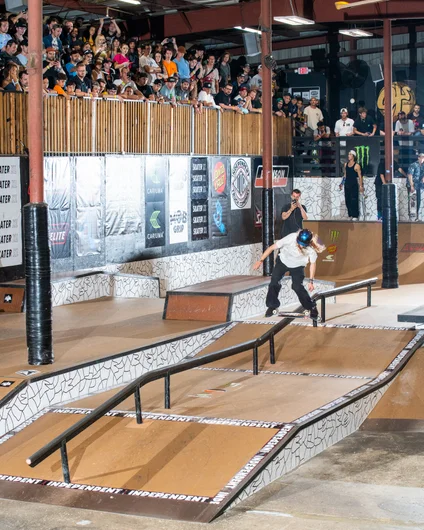 This might be a world record dark slide. It was landed after we ended the competition, but Andy went the entire distance. The clip is on instagram. You have to see it.

<!--tampapro22indybesttrick-->