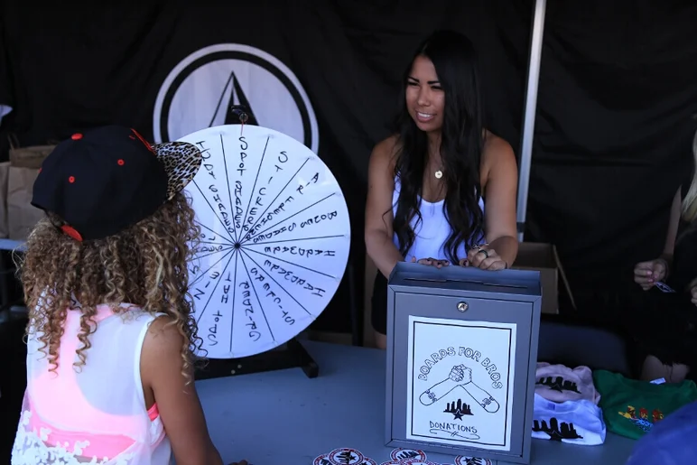 <!-- damnamvolcom14day2 -->

Hope from Volcom held down the SPoT tent for the weekend. Thanks for all the help and keeping the kids hooked up on SPoT goods!