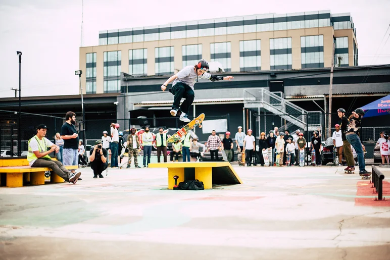 <!--redbullb4b-->

SPoT Team skater Wes Box helped in the Boards for Bros tent and was one of the winners in the Best Trick Contest