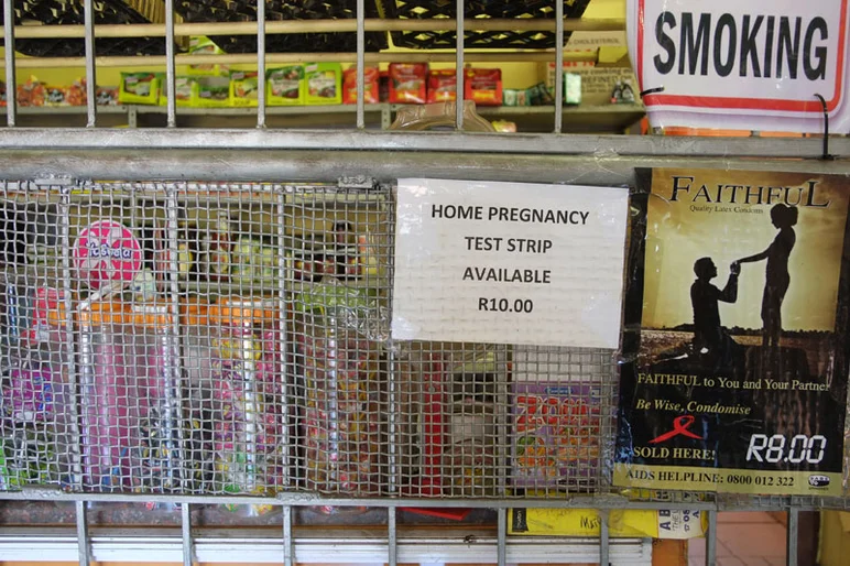 A public service announcement in the local store.<!-- South Africa: Johannesburg for a Day and on to Kimberley -->