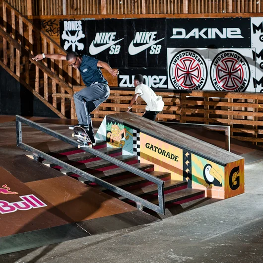 <!--ta14-fd-->

Dashawn Jordan was here for just minutes before he switch front blunted down the handrail.