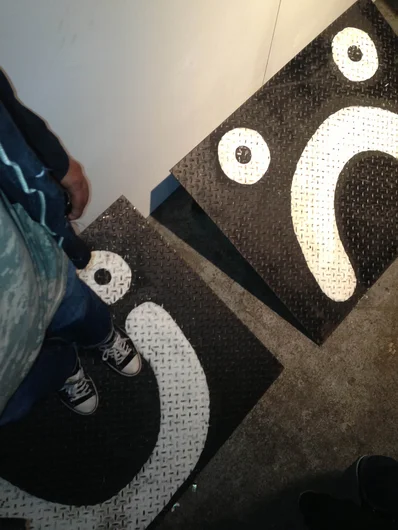 <!--conspolar-->

Selfie on the Happy Face / Sad Face kevlar kickers used in Manhattan Days.