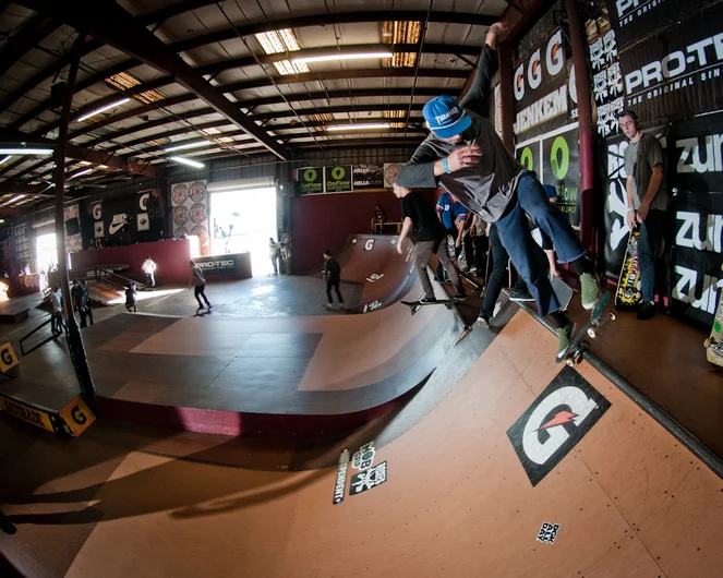 <!--ta14-t-->

Brendon Villanueva 360 flipped into this pivot on the bank.