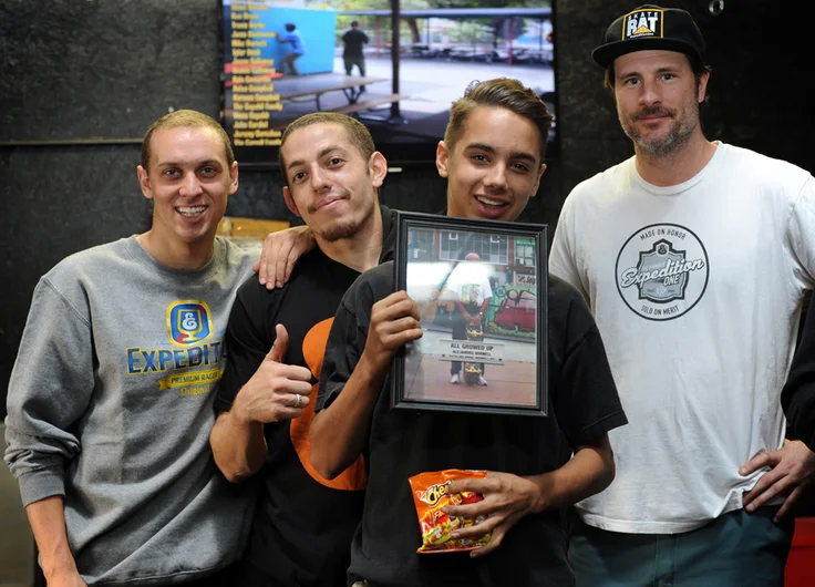 <!--allages14-->
SPoT team rider and our newest golden boy, Alejandro Burnell has been skating like a grown-ass man since he was a skinny little kid with braces.  Now he's all growed up, so that's the award we gave him.  Watch out for Alejandro during Tampa Am and next year's Am contests - he's a serious contender.
