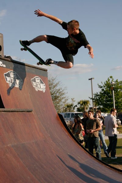 Jacob Krajewski pops a big fakie ollie