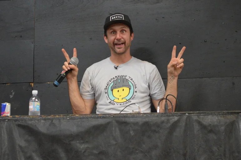 SPoT's fearless leader would give four thumbs up if he could.<!-- Andrew Reynolds at SPoT for the Lakeland Skatepark Grand Opening -->
