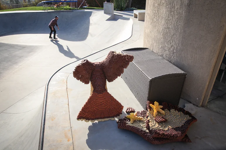 <!--ayctwshawk-->


Tony had a Lego hawk that was gifted to him, sitting in pieces by the bowl.