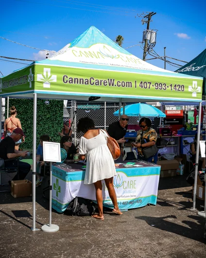 Canna Care was on site getting people signed up for their medical cannabis cards.

<!--curaleaf420-2024-->