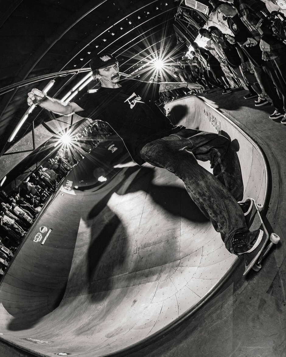 Nick Papa with a front feels through the corner of the bowl. Always nice to see people skate something other than the hip and the wall.